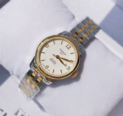 TISSOT Le Locle Automatic Small Lady 白色面錶盤 金色配銀色不鏽鋼錶帶 女士 自動機械錶 T41218334 天梭腕錶