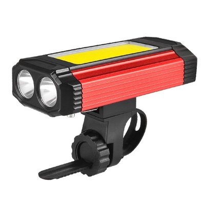 跨境多功能自行車前燈COb雙光源帶輸出Type-c口充電磁吸夜騎LED燈
