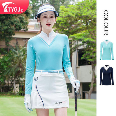 高爾夫服裝 TTYGJ秋季女款高爾夫球服 速干運動上衣 彈力輕薄長袖t恤