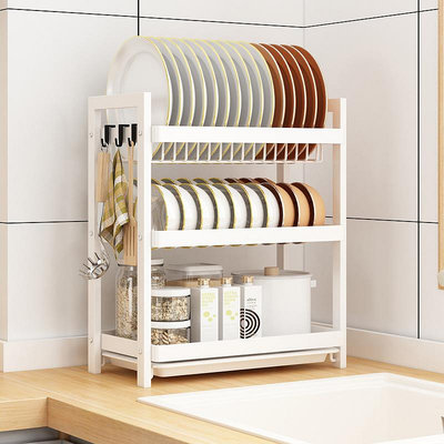 碗碟收納架廚房置物架放碗架瀝水架子調料碗筷收納盒家用多層碗柜