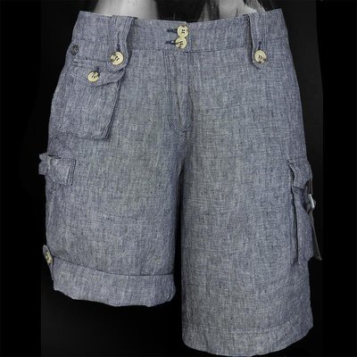Marlboro Classics MCS 義大利品牌萬寶路灰藍色口袋反摺短褲 SL23