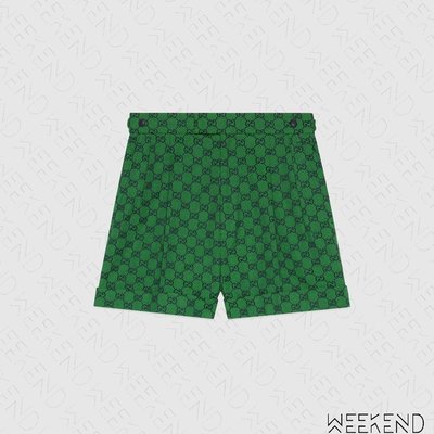 【WEEKEND】 GUCCI Multicolour Canvas 褲子 短褲 綠色 663813