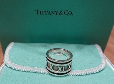 (二手) Tiffany & Co 羅馬數字戒指 寬版 國際戒圍8號 925純銀 戒指 內徑1.5cm 美規4.5號 ~3280含運