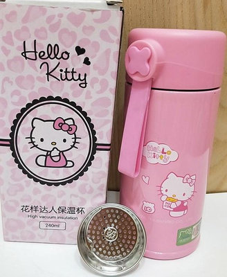 Hello kitty 花漾達人保溫瓶 / 三麗鷗 240ml 保溫杯 / 可放茶包 / 304不鏽鋼 隨身瓶