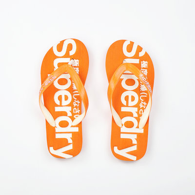 【Superdry.極度乾燥】SD女款海灘夾腳拖鞋橘帶白字橘 F07150624-29
