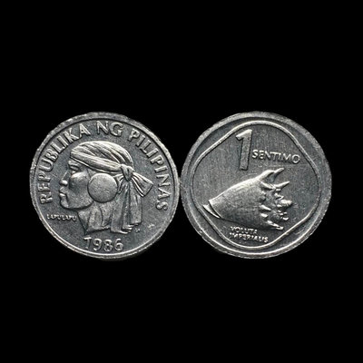 【二手】菲律賓 1986年 帝王渦螺 貝殼硬幣 全新 未流通鋁制硬幣 古玩 郵票 上品【佛緣閣】-673