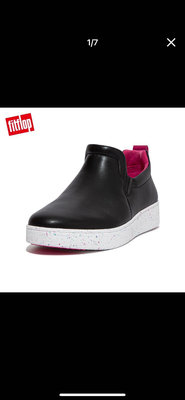 全新正品女鞋 【FitFlop】RALLY SPECKLE-SOLE LEATHER SLIP-ON TRAINERS 易穿脫時尚休閒鞋(US7.5)
