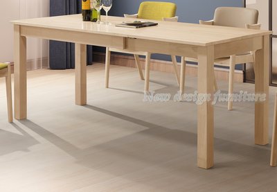 【N D Furniture】台南在地家具-橡膠木全實木洗白色4-6尺拉合餐桌/6尺折合桌/伸縮餐桌/多功能桌YH