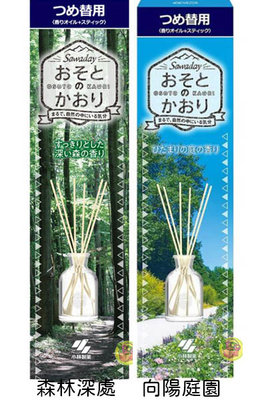 【JPGO】日本製 小林製藥 Sawaday 沉靜香氛 室內擴香瓶 芳香劑的補充組~向陽庭園#882 森林深處#875