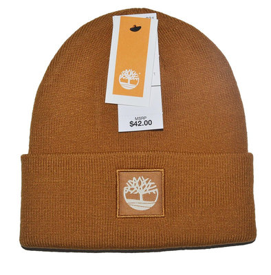 Timberland 針織毛帽 小麥色 男女適合 輕質 保暖 LOGO貼片 T101552C