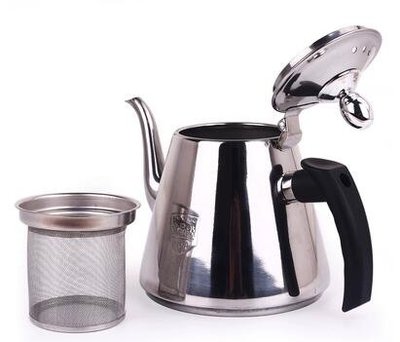 4005A 304不鏽鋼茶壺1.2L 熱水壺泡茶壺附濾網 個人壺側把茶壺 電磁爐電陶爐適用茶壺 開水壺
