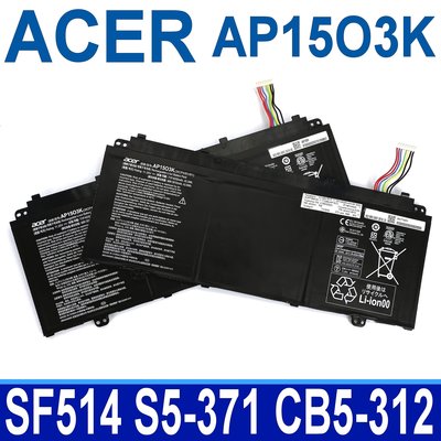 宏碁 ACER AP15O3K 原廠電池 AP15O5L Spin5 SP513-53N
