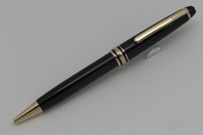 【Pen筆】德國製 Mont Blan萬寶龍經典小班黑桿金夾原子筆 (164)