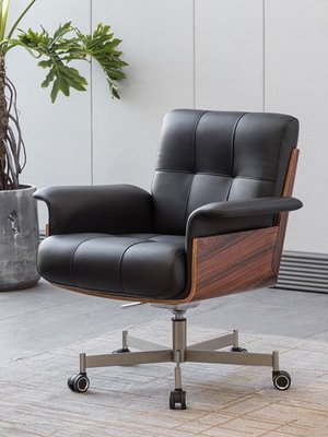 廠家現貨出貨意式真皮老板椅舒適家用書桌椅現代設計師Daiki辦公電腦椅會議椅