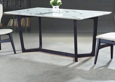【N D Furniture】台南在地家具-ASHI實木腳魚骨頭造型腳座人造石面6尺餐桌YQ