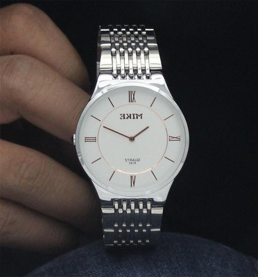 熱銷 秋季新品香港mike商務休閑男女士情侶鋼帶手錶腕錶一對862 WG047