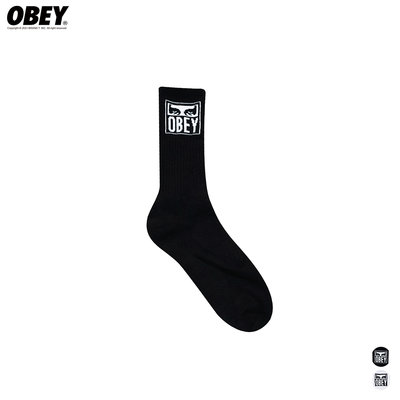 【Brand T】OBEY EYES ICON SOCKS 眼睛 臉譜 LOGO 潮流 滑板 長襪 襪子 2色