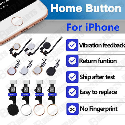 Home 鍵兼容 iPhone 6 6s 7 plus 8 5S se 排線無指紋和触控 ID 更換維修零件