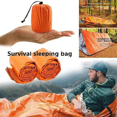 戶外生活bivy緊急睡袋保溫保暖隔水聚酯薄膜緊急露營野營救生裝備