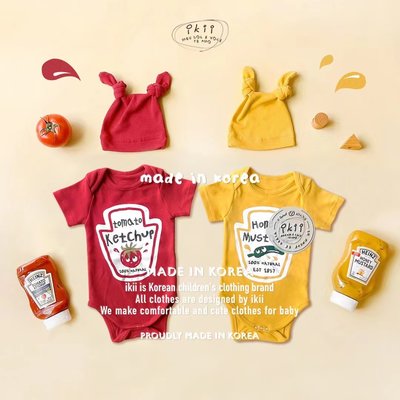 預購。22秋款。韓國ikii 醬料造型幼兒長短袖包屁衣2件組（IKI20825-003～007)
