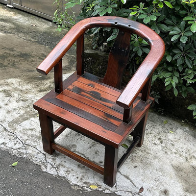 老船木靠背椅實木主人椅中式餐椅圍椅圈椅休閑椅扶手椅實木椅客椅