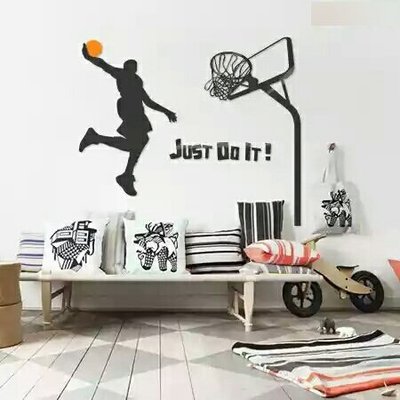 打籃球科比just do it 3d立體壁貼男孩兒童房房間小學運動壓克力