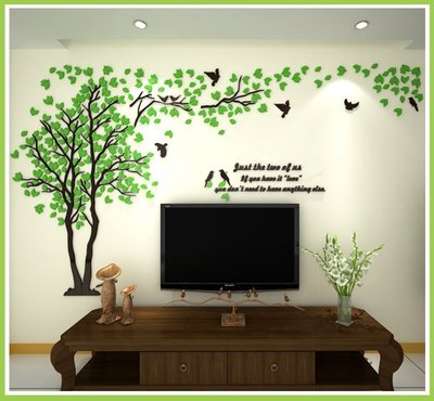 情侶樹 森林 樹 楓葉 楓樹 鳥 3D 立體 壓克力 牆貼 壁貼 臥室 床頭 兒童房 裝飾 客廳 沙發牆 電視牆