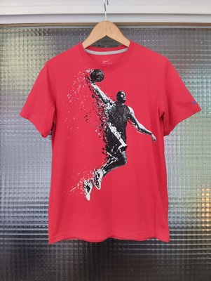 NIKE 紅色 JORDAN 喬丹籃球運動休閒T恤上衣（大童）dry-fit