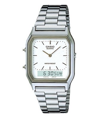 CASIO卡西歐歷久不衰熱銷錶款經典復古潮流金雙顯男錶公司貨(AQ-230A-7) (AQ-230 GA- 9D)