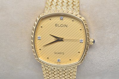 《寶萊精品》ELGIN 愛爾金方圓型石英男子錶