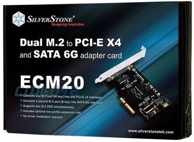 小白的生活工場*銀欣 雙M.2固態硬碟轉PCIe X4與SATA 6G擴充卡~SST-ECM20