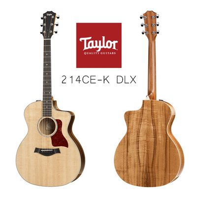 小叮噹的店-Taylor 214CE K DLX 雲杉木 面單 電木吉他 附原廠硬盒 TLGF-214-CE-K-DLX
