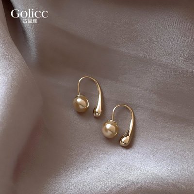 古里雅金色水滴耳釘女年新款潮輕奢耳環小眾高級感珍珠耳飾品