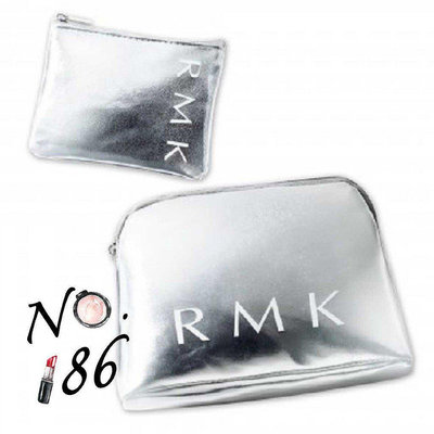 【NO.186】【日雜附錄 2019 &amp;ROSY 8月號 RMK 銀白色 小物包 兩件組 包 收納包】
