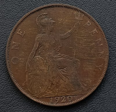 英國   1920年   喬治5世   1便士   銅幣   2318