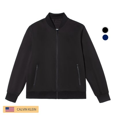 美國CK CALVIN KLEIN男士薄款棒球領夾克純色拉鍊防水防風外套