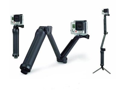【呱呱店舖】GOPRO 副廠配件 小蟻 山狗 運動相機 GoPro 3-way（三向）自拍杆 調節折疊臂 三折 三腳架