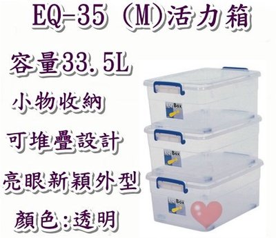 《用心生活館》台灣製造 33.5L (M)活力箱 尺寸 57*39*23.5cm 掀蓋式整理箱 EQ-35