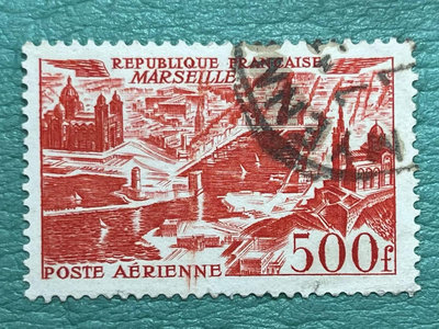 法國航空郵票，1949年，馬賽上空 郵票  明信片 紀念票【錢幣收藏】9924