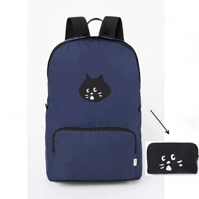 [瑞絲小舖]~日雜Ne－net NYA－小黑貓情報特刊附錄可收納後背包 折疊雙肩包 休閒旅行包 運動背包 書包