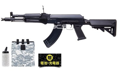 【BCS】送電池充電器回收袋BB彈E&L AK104PMC-A全鋼製伸縮海豹托 電動槍 電槍-CEEL110AU