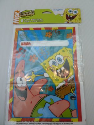購於美國,全新"海綿寶寶" 生日會禮物袋, SpongeBob SquarePants party bags. 8個