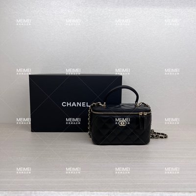 30年老店 預購 CHANEL VANITY WITH CHAIN 方盒子 化妝包 手提 鏈包 黑金 AP2199 香奈兒