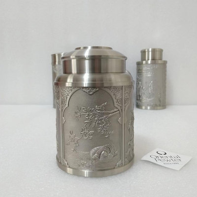 錫器茶葉罐泰國進口東方牌ORIENTAL PEWTER純錫梅