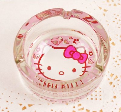 hello kitty水晶玻璃煙灰缸 酒吧居家辦公 煙缸創意時尚個性特價