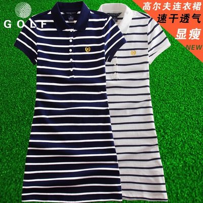 高爾夫連衣裙女夏2022韓國新款golf球衣服短袖連衣裙運動Polo裙子