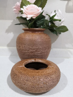 日本回流花瓶，信樂燒三彩花瓶，日本六大古窯之一信樂燒花瓶煙灰