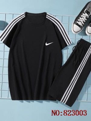 【熱賣精選】 Nike耐克 運動套裝男純棉短袖七分褲跑步休閑運動服夏季薄款大碼高品質