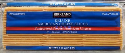 美兒小舖COSTCO好市多代購～KIRKLAND 特級美國乾酪片(2.27kg/包,約120片)