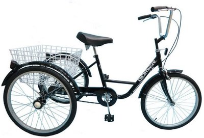 (免運) GOMIER 24吋三輪車 腳踏車 (黑色)(附組裝教學影片) -【台中-大明自行車】